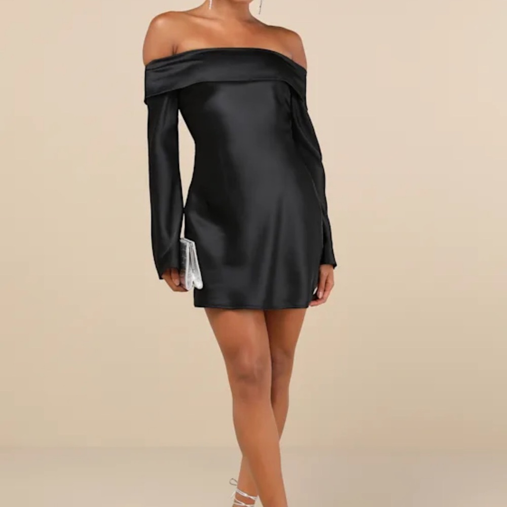 Lulus satin off shoulder dress